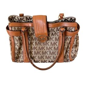 Michael Kors Brown and Tan Signature Tote Bag